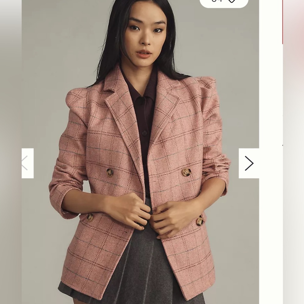 MAEVE Puffärmel Herrenmode Blazer/Jacket Pink Size US 4